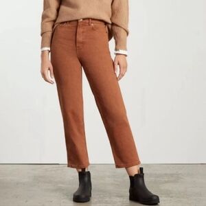 Everlane The Way High Jean Straight Rust 100% Organic Cotton Women's Size 25